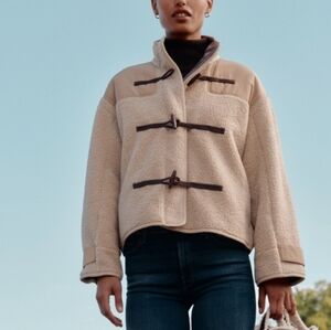 NWT Tuckernuck Keaton Oatmeal Tan Brown Toggle Teddy Jacket